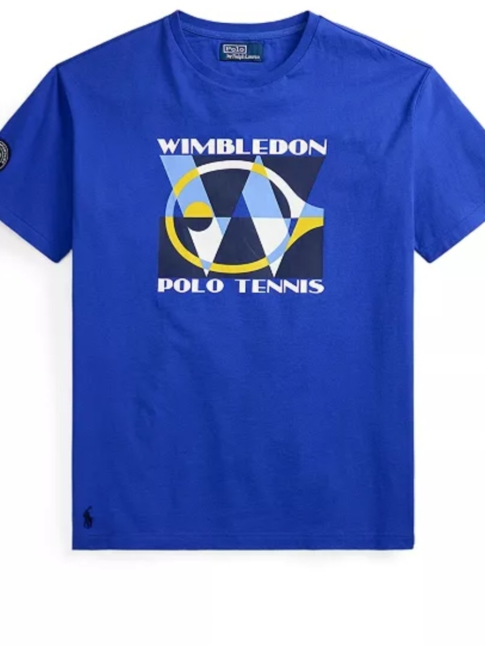 Polo Ralph Lauren Men's Wimbledon Logo Crewneck T-Shirt Color Blue Size XL